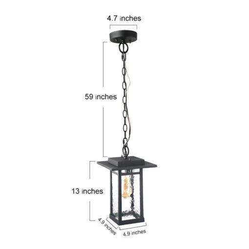 The Gray Barn Dairy Air 1-light Black Outdoor Pendant Lighting Hanging Ceiling Lamp - L8.2"X W8.2"xH13" -Safavieh Winkel 1 Light Transitional Black Outdoor Pendant Hanging Lights