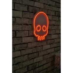 13.8" Novelty Skull Led Neon Sign Wall Décor - 0.8" X 11" X 13.8" -Safavieh Winkel 13.822 Novelty Skull Led Neon Sign Wall DC3A9cor 1