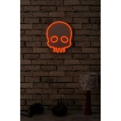 13.8" Novelty Skull Led Neon Sign Wall Décor - 0.8" X 11" X 13.8" -Safavieh Winkel 13.822 Novelty Skull Led Neon Sign Wall DC3A9cor 2