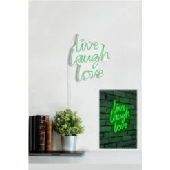 14" Novelty Live Laugh Love Led Neon Sign Wall Décor -Safavieh Winkel 1422 Novelty Live Laugh Love Led Neon Sign Wall DC3A9cor 9