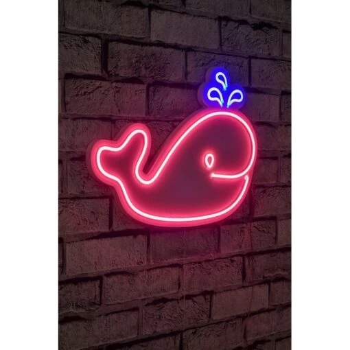 15.7" Novelty Baby Whale Led Neon Sign Wall Décor - 0.8" X 15.7" X 11" -Safavieh Winkel 15.722 Novelty Baby Whale Led Neon Sign Wall DC3A9cor 1