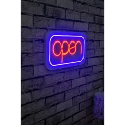 15.7" Novelty Open Led Neon Sign Wall Décor - 0.8" X 15.7" X 8.7" -Safavieh Winkel 15.722 Novelty Open Led Neon Sign Wall DC3A9cor 1