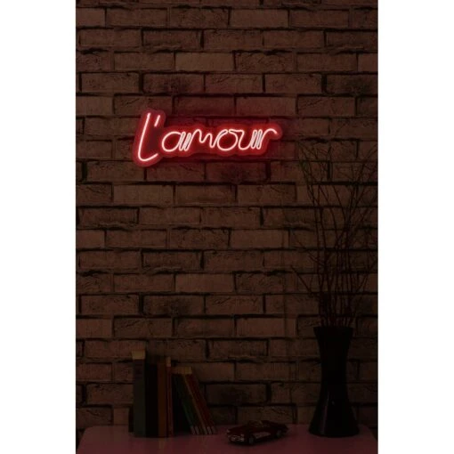 16.1" Novelty L'amour Led Neon Sign Wall Décor - 0.8" X 16.1" X 7.1" -Safavieh Winkel 16.122 Novelty L27amour Led Neon Sign Wall DC3A9cor 2