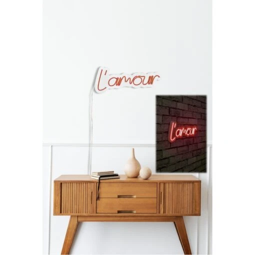 16.1" Novelty L'amour Led Neon Sign Wall Décor - 0.8" X 16.1" X 7.1" -Safavieh Winkel 16.122 Novelty L27amour Led Neon Sign Wall DC3A9cor 4