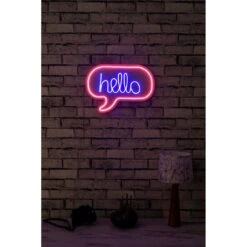 16.5" Novelty Hello Led Neon Sign Wall Décor - 0.8" X 16.5" X 12.2" -Safavieh Winkel 16.522 Novelty Hello Led Neon Sign Wall DC3A9cor 3