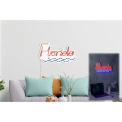 16.9" US Novelty Florida Led Neon Sign Wall Décor -Safavieh Winkel 16.922 US Novelty Florida Led Neon Sign Wall DC3A9cor 3