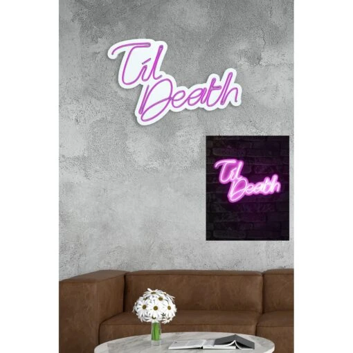 17.3" Novelty Til Death Led Neon Sign Wall Décor -Safavieh Winkel 17.322 Novelty Til Death Led Neon Sign Wall DC3A9cor 3