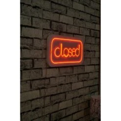 17.7" Novelty Closed Led Neon Sign Wall Décor - 0.8" X 17.7" X 8.7" -Safavieh Winkel 17.722 Novelty Closed Led Neon Sign Wall DC3A9cor 1