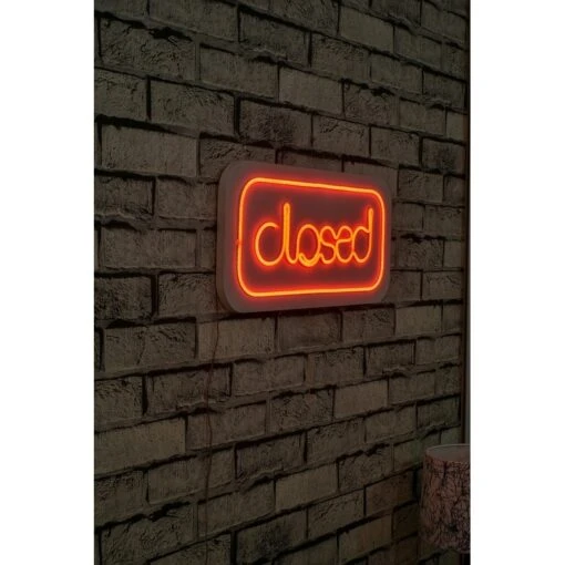 17.7" Novelty Closed Led Neon Sign Wall Décor - 0.8" X 17.7" X 8.7" -Safavieh Winkel 17.722 Novelty Closed Led Neon Sign Wall DC3A9cor 1