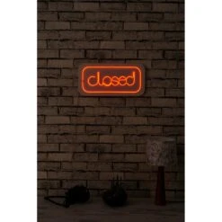 17.7" Novelty Closed Led Neon Sign Wall Décor - 0.8" X 17.7" X 8.7" -Safavieh Winkel 17.722 Novelty Closed Led Neon Sign Wall DC3A9cor 2