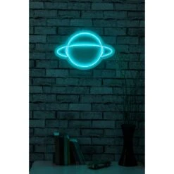 18.1" Novelty Saturn Led Neon Sign Wall Décor - 0.8" X 18.1" X 11.8" -Safavieh Winkel 18.122 Novelty Saturn Led Neon Sign Wall DC3A9cor 2