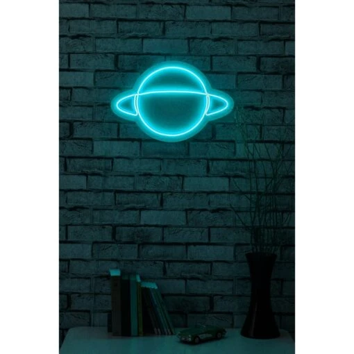 18.1" Novelty Saturn Led Neon Sign Wall Décor - 0.8" X 18.1" X 11.8" -Safavieh Winkel 18.122 Novelty Saturn Led Neon Sign Wall DC3A9cor 2