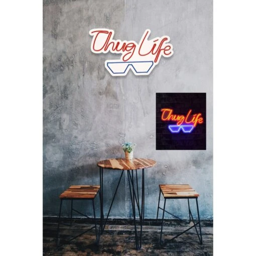 19.3" Novelty Thug Life Led Neon Sign Wall Décor - 0.8" X 19.3" X 11" -Safavieh Winkel 19.322 Novelty Thug Life Led Neon Sign Wall DC3A9cor 3