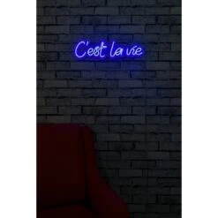 19.7" Novelty C'est La Vie Led Neon Sign Wall Décor - 0.8" X 19.7" X 5.5" -Safavieh Winkel 19.722 Novelty C27est La Vie Led Neon Sign Wall DC3A9cor 2