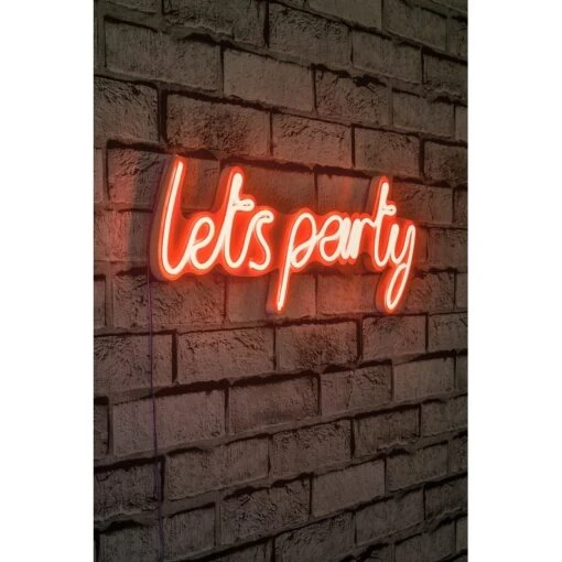 20.1" Novelty Lets Party Led Neon Sign Wall Décor - 0.8" X 20.1" X 7.5" -Safavieh Winkel 20.122 Novelty Lets Party Led Neon Sign Wall DC3A9cor 1