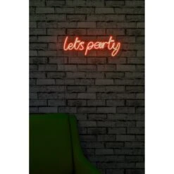 20.1" Novelty Lets Party Led Neon Sign Wall Décor - 0.8" X 20.1" X 7.5" -Safavieh Winkel 20.122 Novelty Lets Party Led Neon Sign Wall DC3A9cor 2