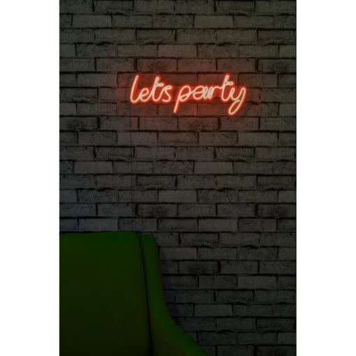 20.1" Novelty Lets Party Led Neon Sign Wall Décor - 0.8" X 20.1" X 7.5" -Safavieh Winkel 20.122 Novelty Lets Party Led Neon Sign Wall DC3A9cor 2