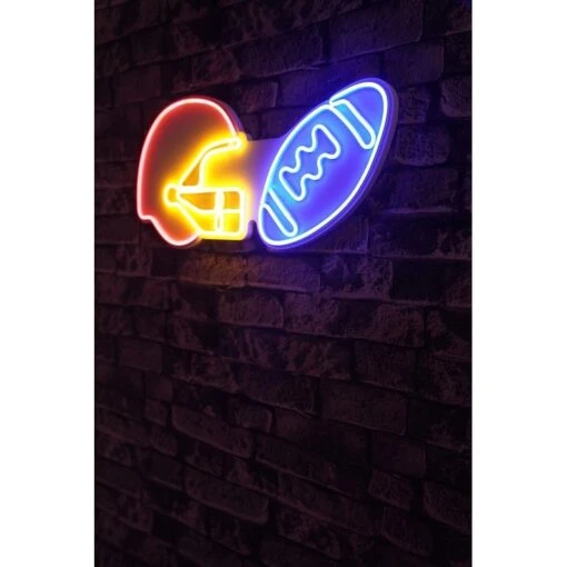 21" Novelty NFL Football Gear Led Neon Sign Blue Football Wall Décor - 0.8" X 21" X 10" -Safavieh Winkel 2122 Novelty NFL Football Gear Led Neon Sign Blue Football Wall DC3A9cor 2