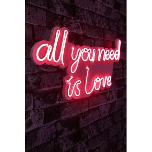 23.6" Novelty All You Need Is Love Led Neon Sign Wall Décor - 0.8" X 23.6" X 12.6" -Safavieh Winkel 23.622 Novelty All You Need is Love Led Neon Sign Wall DC3A9cor 1