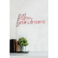 23.6" Novelty Follow Your Dreams Led Neon Sign Wall Décor -Safavieh Winkel 23.622 Novelty Follow Your Dreams Led Neon Sign Wall DC3A9cor 12