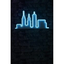 24" Novelty City Skyline Led Neon Sign Wall Décor - 0.8" X 24" X 12.6" -Safavieh Winkel 2422 Novelty City Skyline Led Neon Sign Wall DC3A9cor 1