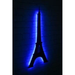 27.2" Handmade Eiffel Tower Led On Wood Wall Décor - 0.1" X 12.6" X 27.2" -Safavieh Winkel 27.222 Handmade Eiffel Tower Led on Wood Wall DC3A9cor 1