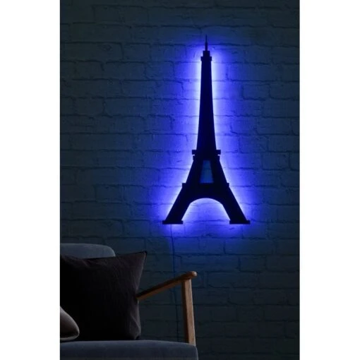 27.2" Handmade Eiffel Tower Led On Wood Wall Décor - 0.1" X 12.6" X 27.2" -Safavieh Winkel 27.222 Handmade Eiffel Tower Led on Wood Wall DC3A9cor 2