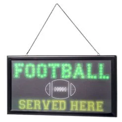 American Art Decor Football Served Here Framed LED Hanging Wall Sign - 19" X 10" - Blue - 10" X 19" -Safavieh Winkel American Art Decor Football Served Here Framed LED Hanging Wall Sign 1922 x 1022 2