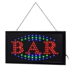 American Art Decor Framed Bar LED Hanging Wall Sign - 19" X 10" - Blue - 10" X 19" -Safavieh Winkel American Art Decor Framed Bar LED Hanging Wall Sign 1922 x 1022 3