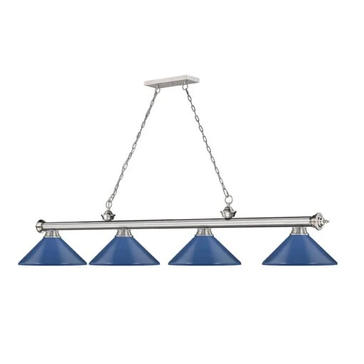 Z-LIte Cordon 4 Light Billiard - Brushed Nickel -Safavieh Winkel Cordon 4 Light Billiard 10 scaled