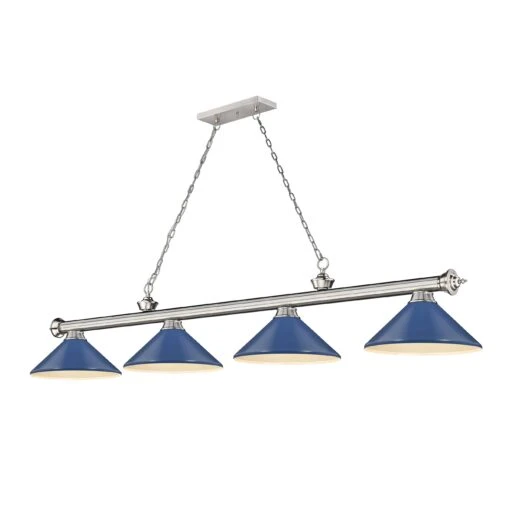 Z-LIte Cordon 4 Light Billiard - Brushed Nickel -Safavieh Winkel Cordon 4 Light Billiard 11 scaled