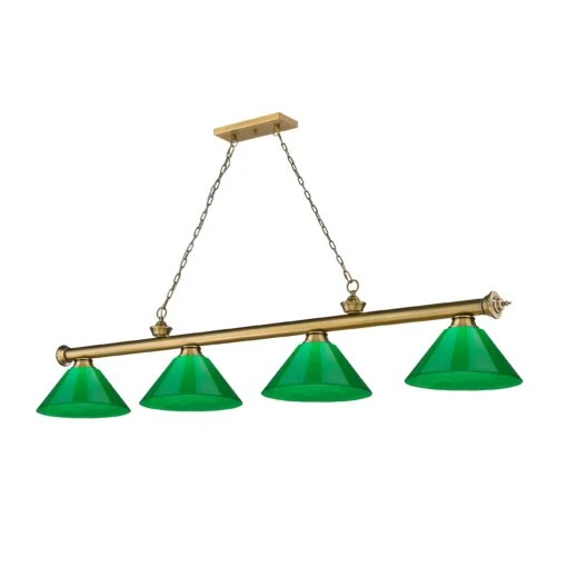 Z-LIte Cordon 4 Light Billiard - Rubbed Brass -Safavieh Winkel Cordon 4 Light Billiard 16 scaled