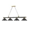 Z-LIte Cordon 4 Light Billiard - Matte Black + Rubbed Brass -Safavieh Winkel Cordon 4 Light Billiard 20