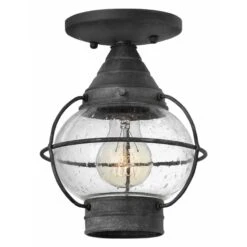 Safavieh Winkel -Safavieh Winkel Hinkley Cape cod 1 Light Outdoor Flush Mount in Aged Zinc 9fd54719 10de 4184 a4a8 960575005bc9