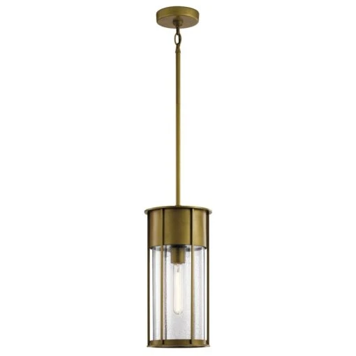 Kichler Camillo 18 Inch 1 Light Hanging Pendant With Clear Seeded Glass In Natural Brass -Safavieh Winkel Kichler Camillo 18 Inch 1 Light Hanging Pendant with Clear Seeded Glass in Natural Brass 1