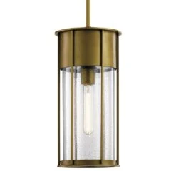 Kichler Camillo 18 Inch 1 Light Hanging Pendant With Clear Seeded Glass In Natural Brass -Safavieh Winkel Kichler Camillo 18 Inch 1 Light Hanging Pendant with Clear Seeded Glass in Natural Brass 2