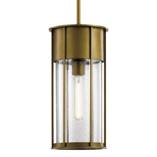 Kichler Camillo 18 Inch 1 Light Hanging Pendant With Clear Seeded Glass In Natural Brass -Safavieh Winkel Kichler Camillo 18 Inch 1 Light Hanging Pendant with Clear Seeded Glass in Natural Brass 2