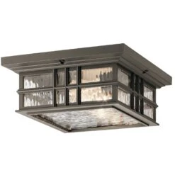 Safavieh Winkel -Safavieh Winkel Kichler Lighting Beacon Square Collection 2 light Olde Bronze Outdoor Flush Mount 1