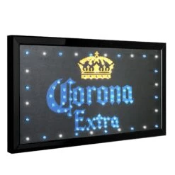 Licensed Corona Extra Framed Flashing LED Marquee Wall Sign (19"x10") - Blue - 19" X 10" -Safavieh Winkel Licensed Corona Extra Framed Flashing LED Marquee Wall Sign 281922x102229 3