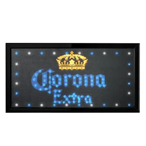 Licensed Corona Extra Framed Flashing LED Marquee Wall Sign (19"x10") - Blue - 19" X 10" -Safavieh Winkel Licensed Corona Extra Framed Flashing LED Marquee Wall Sign 281922x102229 7