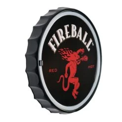 Licensed Fireball Bottle Cap Shaped Neon LED Rope Wall Sign (12.5") - Red - 12.5" X 12.5" - 12.5" X 12.5" -Safavieh Winkel Licensed Fireball Bottle Cap Shaped Neon LED Rope Wall Sign 2812.52229 2