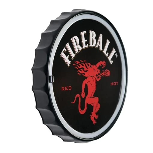 Licensed Fireball Bottle Cap Shaped Neon LED Rope Wall Sign (12.5") - Red - 12.5" X 12.5" - 12.5" X 12.5" -Safavieh Winkel Licensed Fireball Bottle Cap Shaped Neon LED Rope Wall Sign 2812.52229 2