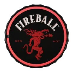 Licensed Fireball Bottle Cap Shaped Neon LED Rope Wall Sign (12.5") - Red - 12.5" X 12.5" - 12.5" X 12.5" -Safavieh Winkel Licensed Fireball Bottle Cap Shaped Neon LED Rope Wall Sign 2812.52229 6