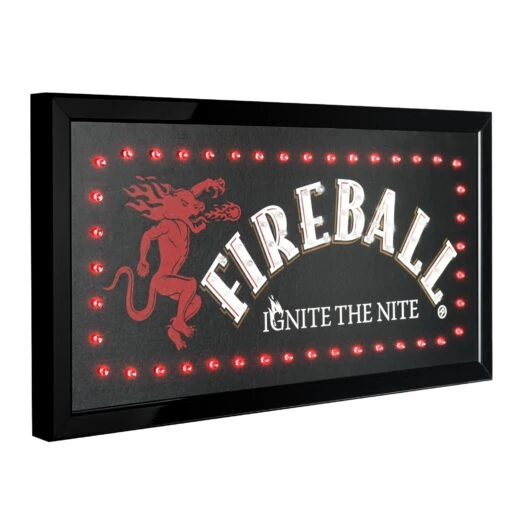 Licensed Fireball Framed Flashing LED Marquee Wall Sign (19"x10") - Red - 19" X 10" -Safavieh Winkel Licensed Fireball Framed Flashing LED Marquee Wall Sign 281922x102229 2