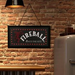 Licensed Fireball Framed Flashing LED Marquee Wall Sign (19"x10") - Red - 19" X 10" -Safavieh Winkel Licensed Fireball Framed Flashing LED Marquee Wall Sign 281922x102229 4