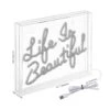 Life Is Beautiful 13.7" X 10.9" Contemporary Glam Acrylic Box USB Operated LED Neon Light, Orange By JONATHAN Y - 13.7" X 10.9" -Safavieh Winkel Life is Beautiful 13.722 X 10.922 Contemporary Glam Acrylic Box USB Operated LED Neon Light2C Orange by JONATHAN Y