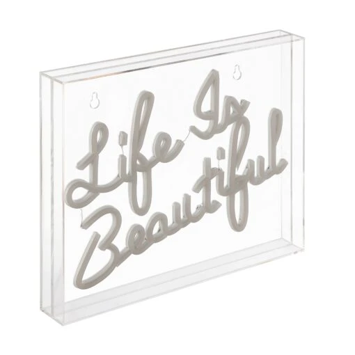 Life Is Beautiful 13.7" X 10.9" Contemporary Glam Acrylic Box USB Operated LED Neon Light, Orange By JONATHAN Y - 13.7" X 10.9" -Safavieh Winkel Life is Beautiful 13.722 X 10.922 Contemporary Glam Acrylic Box USB Operated LED Neon Light2C Orange by JONATHAN Y 6 scaled