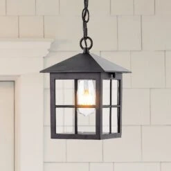 SAFAVIEH Lighting Penryn Outdoor Pendant/Black - 7" W X 7" D X 15-87" H -Safavieh Winkel SAFAVIEH Lighting Penryn Outdoor Pendant Black 2