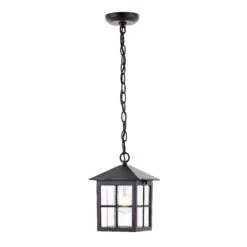 SAFAVIEH Lighting Penryn Outdoor Pendant/Black - 7" W X 7" D X 15-87" H -Safavieh Winkel SAFAVIEH Lighting Penryn Outdoor Pendant Black 3