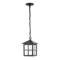 SAFAVIEH Lighting Penryn Outdoor Pendant/Black - 7" W X 7" D X 15-87" H -Safavieh Winkel SAFAVIEH Lighting Penryn Outdoor Pendant Black 4